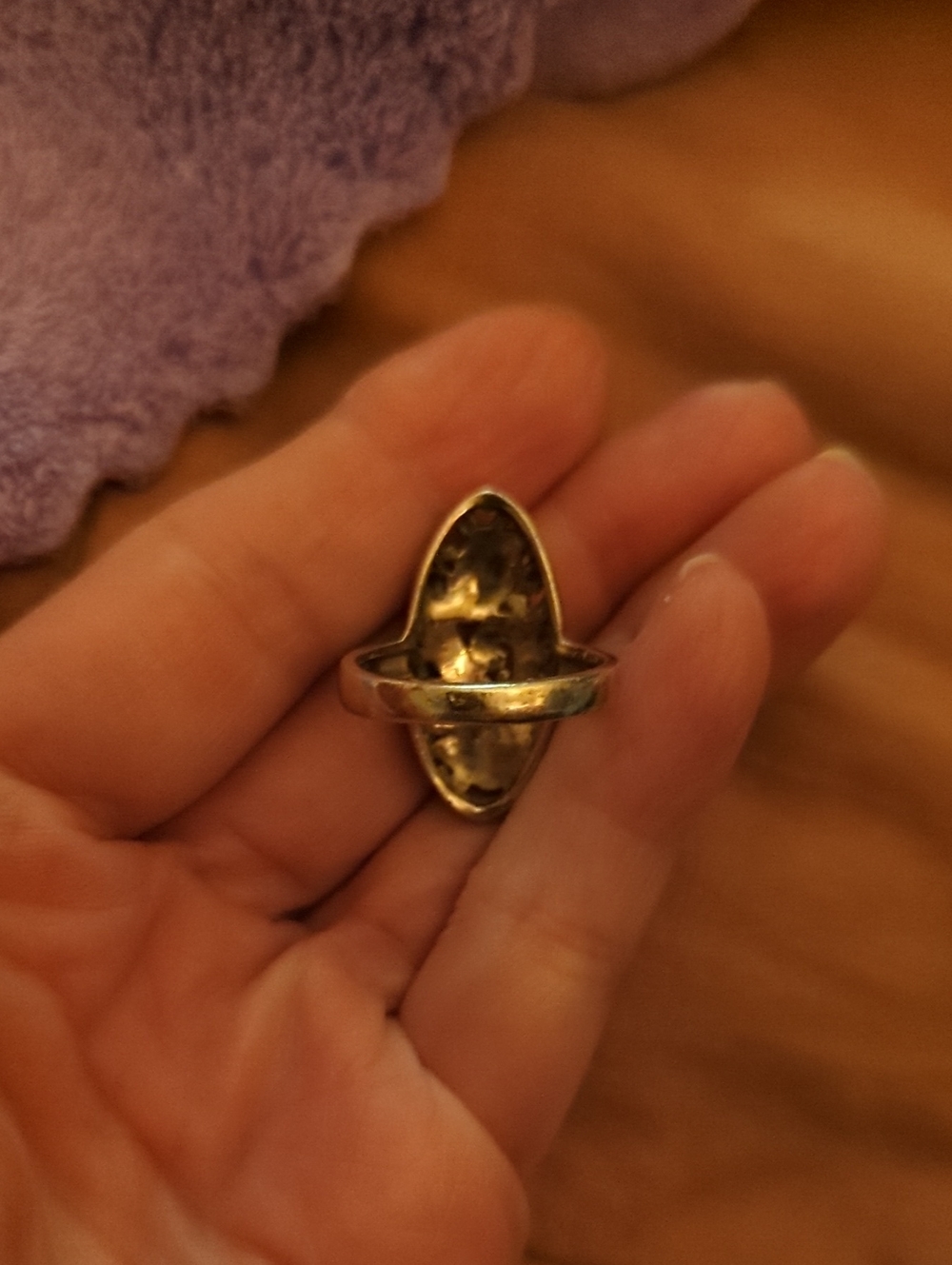 Sterling Silver Floral Disc Ring - Silver - Picture 3 of 5